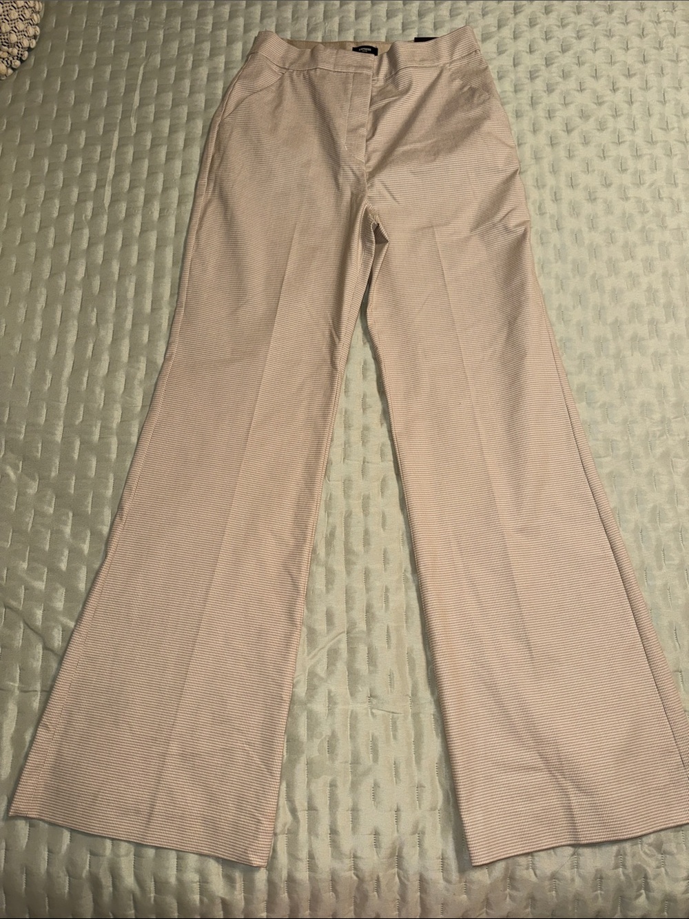 Express Editor Flare High Rise Trousers - Light Beige